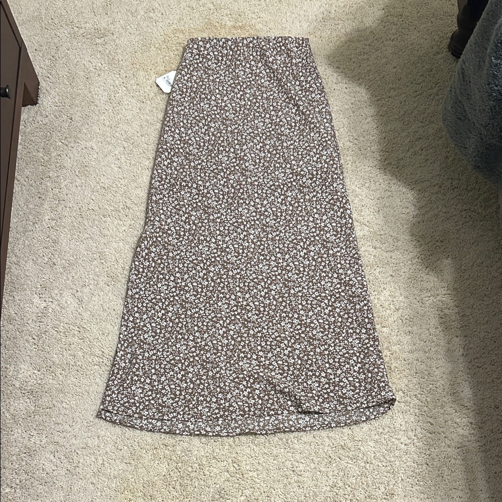 Altar'd State Brown Floral Maxi Skirt